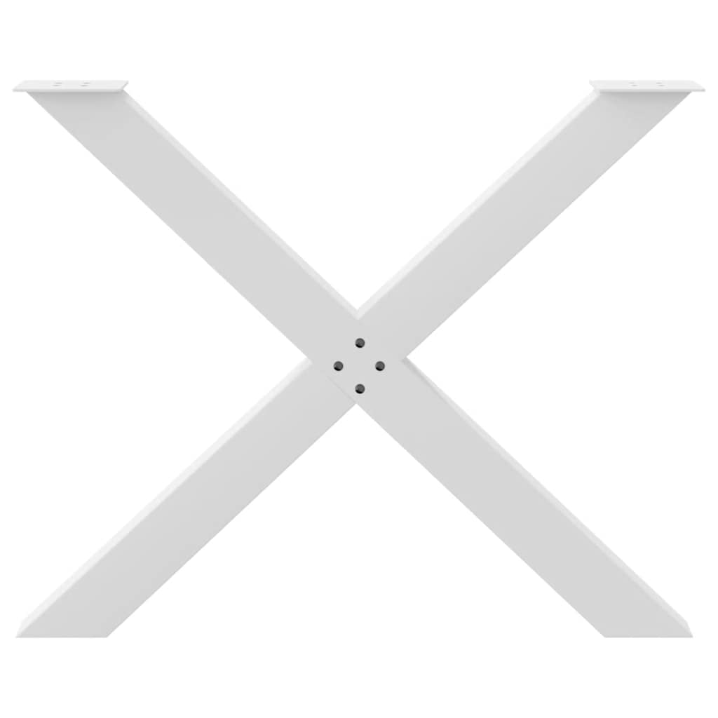 vidaXL Nogi do stołu jadalnego w kształcie litery X 2 szt. Białe 90x(72-73) cm Stal