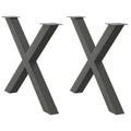 vidaXL Nogi do stołu jadalnego w kształcie litery X 2 szt. Antracyt 90x(72-73) cm Stal