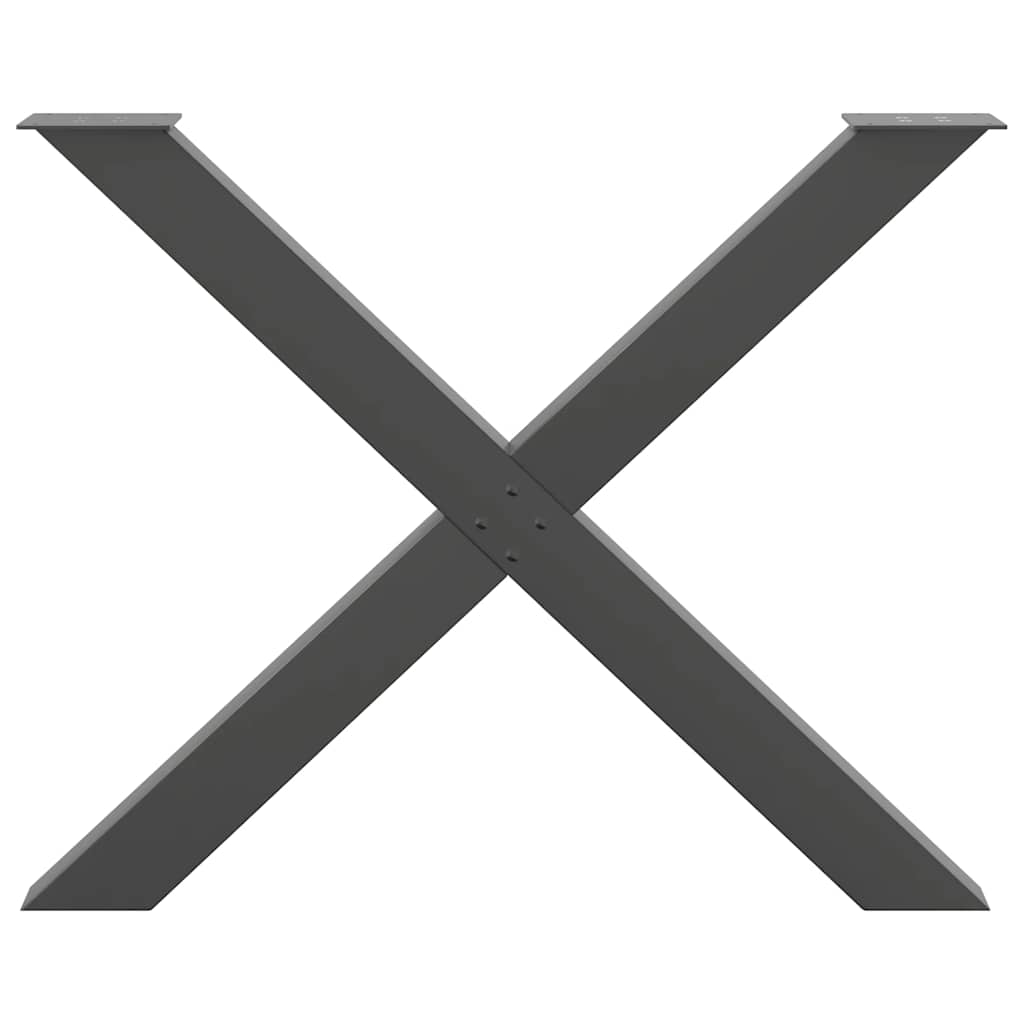 vidaXL Nogi do stołu jadalnego w kształcie litery X 2 szt. Antracyt 90x(72-73) cm Stal