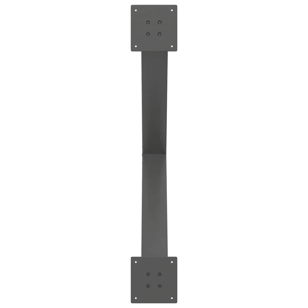 vidaXL Nogi do stołu jadalnego w kształcie litery X 2 szt. Antracyt 90x(72-73) cm Stal