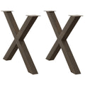 vidaXL Nogi do stołu jadalnego w kształcie litery X 2 szt. Naturalna stal 90x(72-73) cm Stal