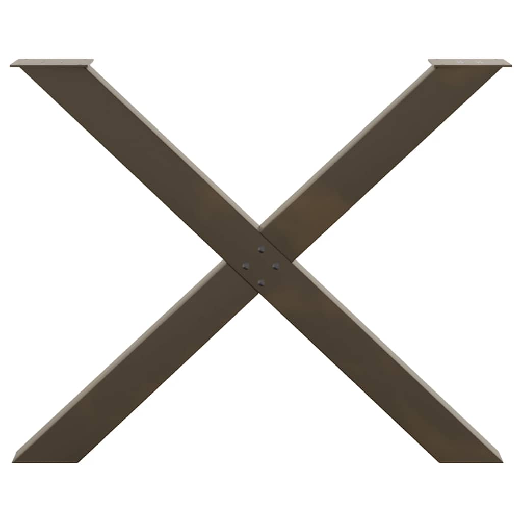 vidaXL Nogi do stołu jadalnego w kształcie litery X 2 szt. Naturalna stal 90x(72-73) cm Stal