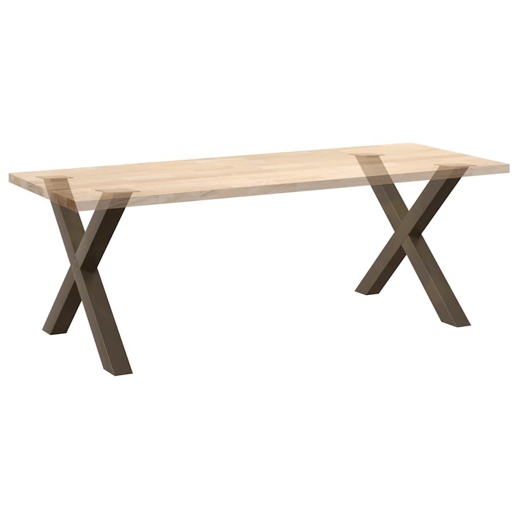 vidaXL Nogi do stołu jadalnego w kształcie litery X 2 szt. Naturalna stal 90x(72-73) cm Stal