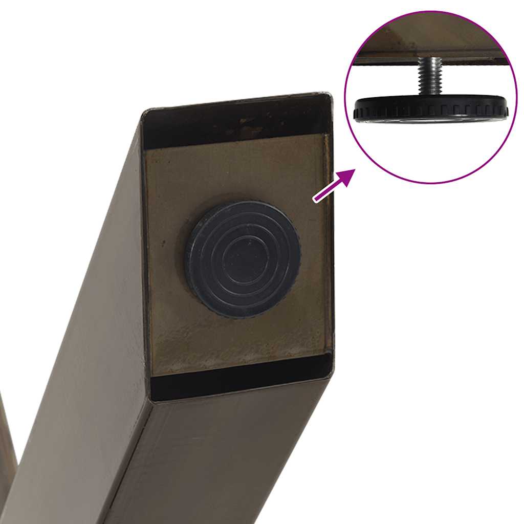 vidaXL Nogi do stołu jadalnego w kształcie litery X 2 szt. Naturalna stal 90x(72-73) cm Stal
