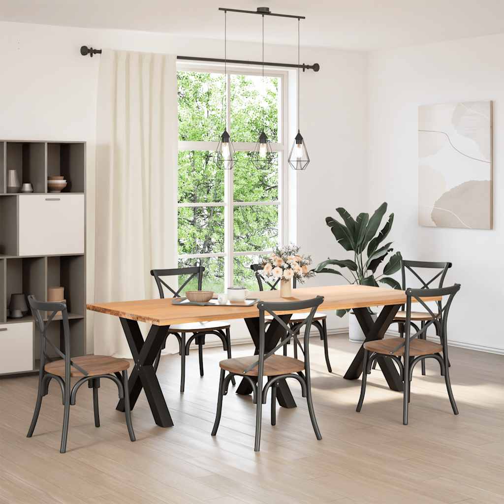 vidaXL Nogi do stołu jadalnego w kształcie litery X 3 szt. Czarne 70x(72-73) cm Stal