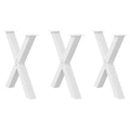 vidaXL Nogi do stołu jadalnego w kształcie litery X 3 szt. Białe 70x(72-73) cm Stal
