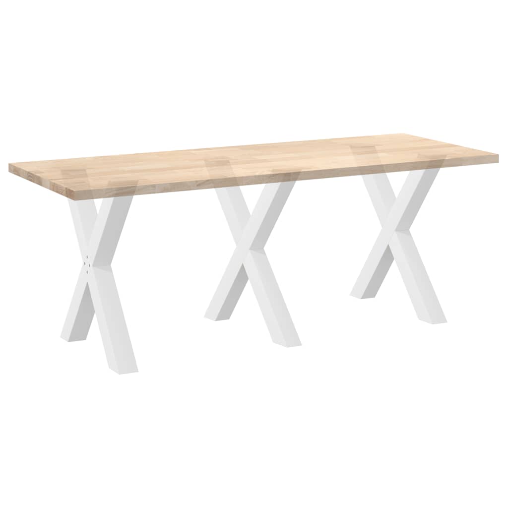 vidaXL Nogi do stołu jadalnego w kształcie litery X 3 szt. Białe 70x(72-73) cm Stal