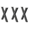 vidaXL Nogi do stołu jadalnego w kształcie litery X 3 szt. Antracyt 70x(72-73) cm Stal