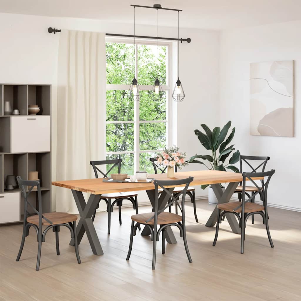 vidaXL Nogi do stołu jadalnego w kształcie litery X 3 szt. Antracyt 70x(72-73) cm Stal