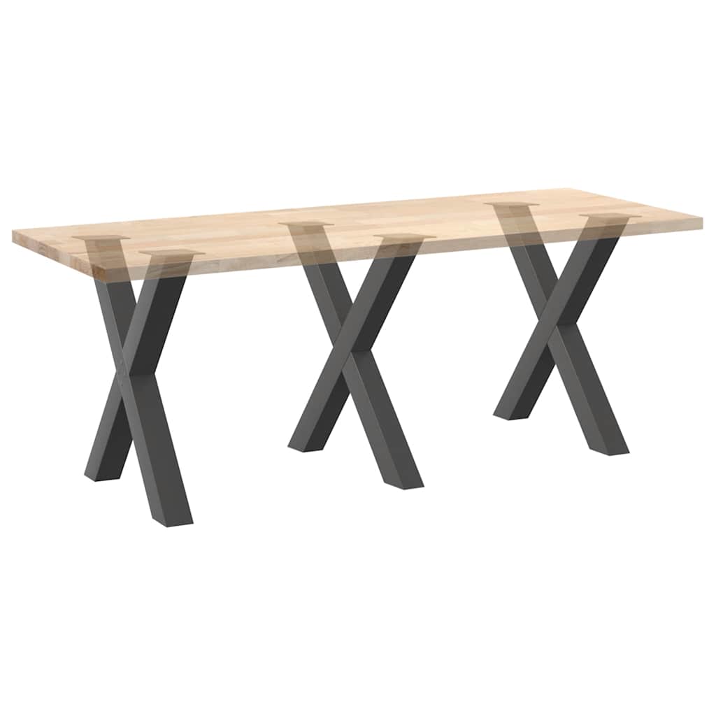 vidaXL Nogi do stołu jadalnego w kształcie litery X 3 szt. Antracyt 70x(72-73) cm Stal