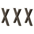 vidaXL Nogi do stołu jadalnego w kształcie litery X 3 szt. Naturalna stal 70x(72-73) cm Stal