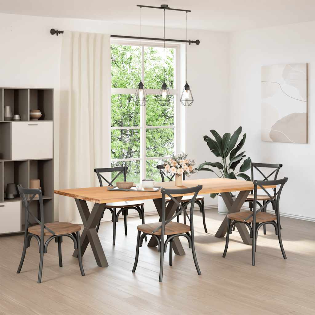 vidaXL Nogi do stołu jadalnego w kształcie litery X 3 szt. Naturalna stal 70x(72-73) cm Stal