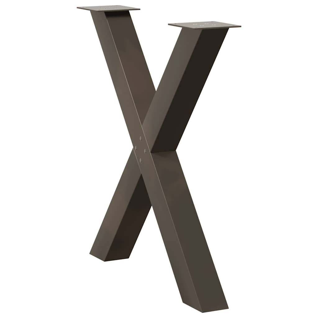 vidaXL Nogi do stołu jadalnego w kształcie litery X 3 szt. Naturalna stal 70x(72-73) cm Stal