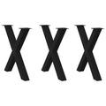 vidaXL Nogi do stołu jadalnego w kształcie litery X 3 szt. Czarne 80x(72-73) cm Stal