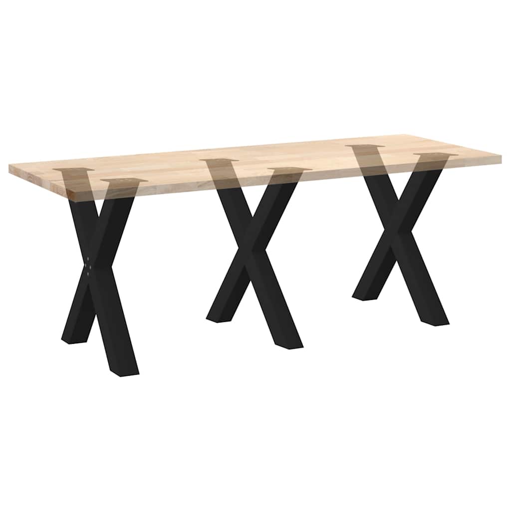 vidaXL Nogi do stołu jadalnego w kształcie litery X 3 szt. Czarne 80x(72-73) cm Stal