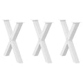 vidaXL Nogi do stołu jadalnego w kształcie litery X 3 szt. Białe 80x(72-73) cm Stal