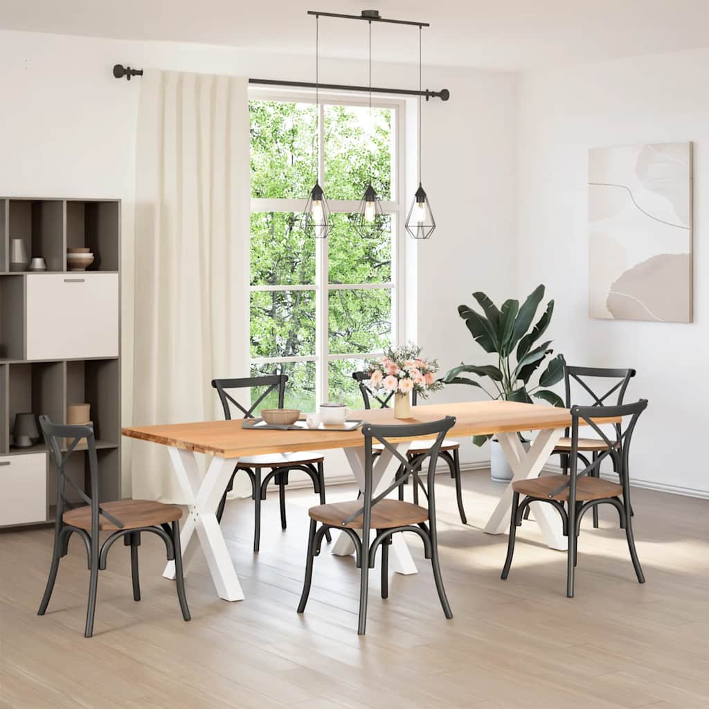 vidaXL Nogi do stołu jadalnego w kształcie litery X 3 szt. Białe 80x(72-73) cm Stal