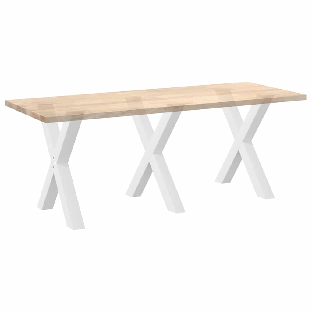 vidaXL Nogi do stołu jadalnego w kształcie litery X 3 szt. Białe 80x(72-73) cm Stal