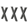 vidaXL Nogi do stołu jadalnego w kształcie litery X 3 szt. Antracyt 80x(72-73) cm Stal