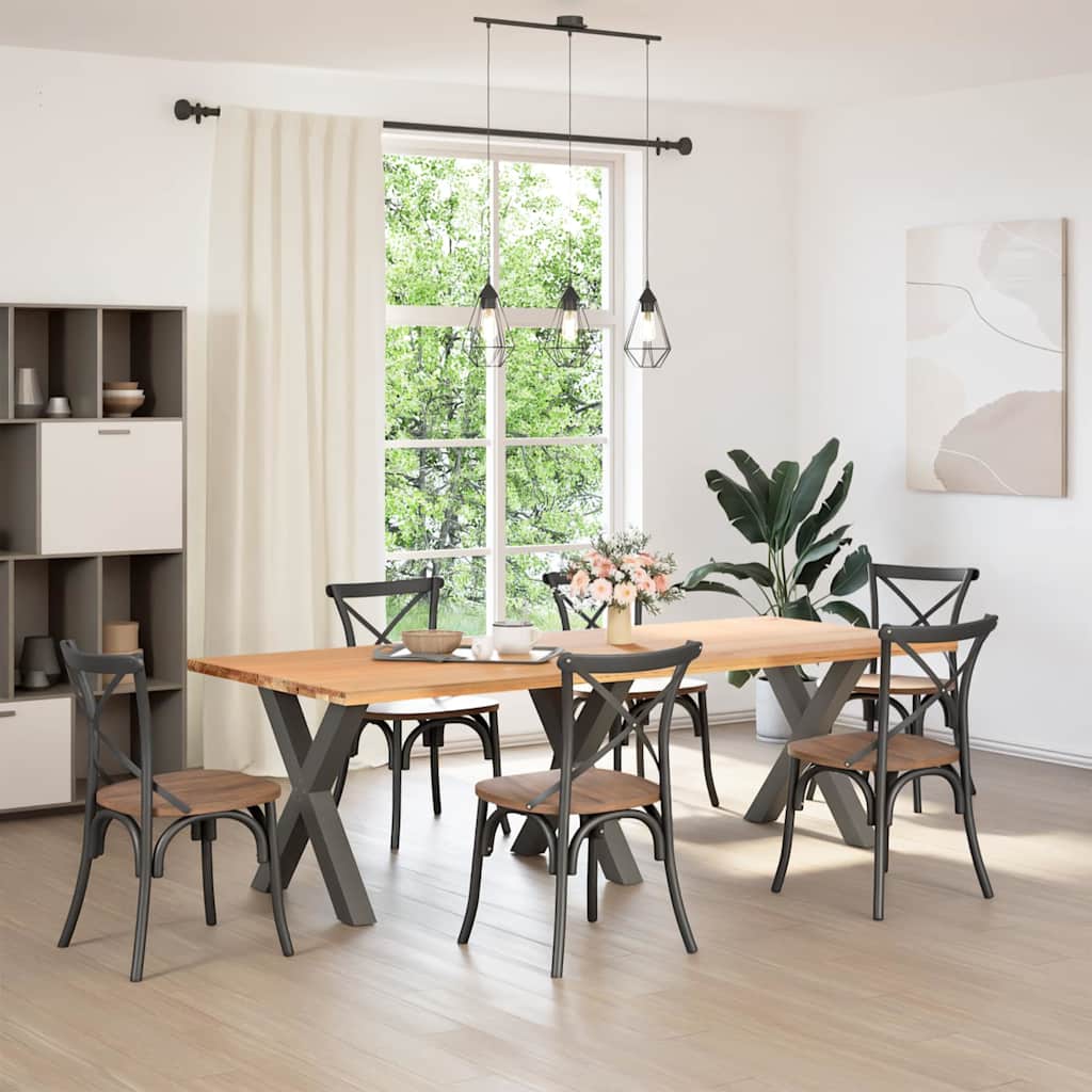 vidaXL Nogi do stołu jadalnego w kształcie litery X 3 szt. Antracyt 80x(72-73) cm Stal