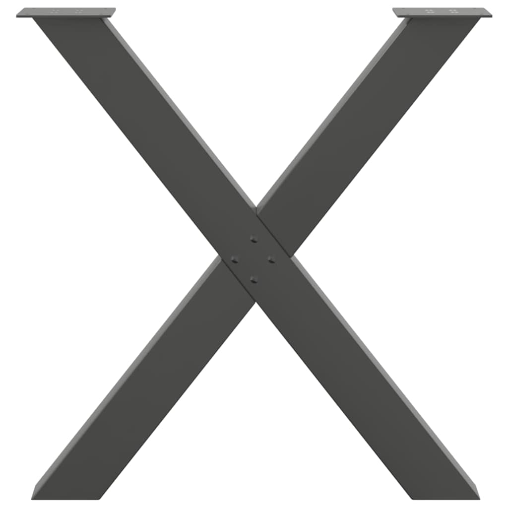 vidaXL Nogi do stołu jadalnego w kształcie litery X 3 szt. Antracyt 80x(72-73) cm Stal