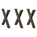 vidaXL Nogi do stołu jadalnego w kształcie litery X 3 szt. Naturalna stal 80x(72-73) cm Stal