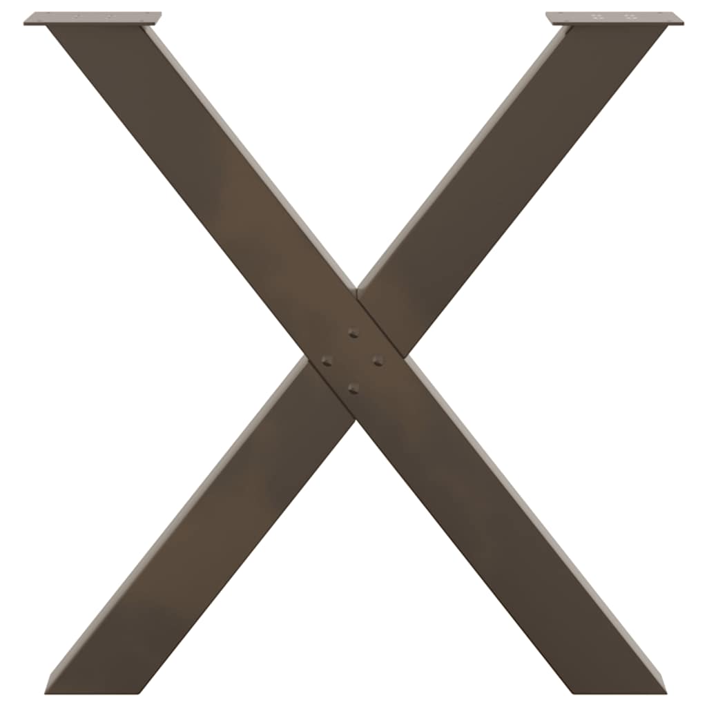 vidaXL Nogi do stołu jadalnego w kształcie litery X 3 szt. Naturalna stal 80x(72-73) cm Stal