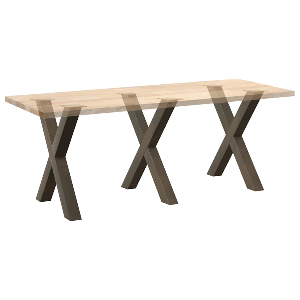 vidaXL Nogi do stołu jadalnego w kształcie litery X 3 szt. Naturalna stal 80x(72-73) cm Stal