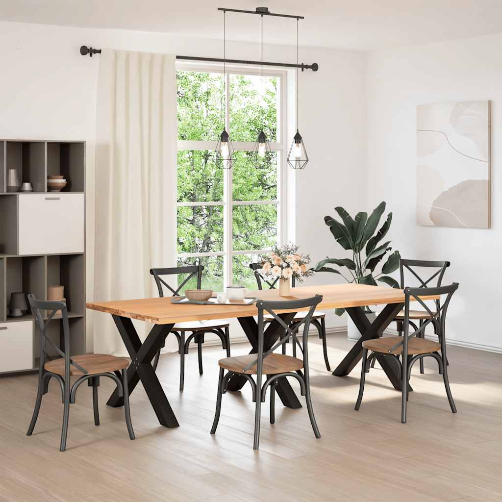 vidaXL Nogi do stołu jadalnego w kształcie litery X 3 szt. Czarne 90x(72-73) cm Stal