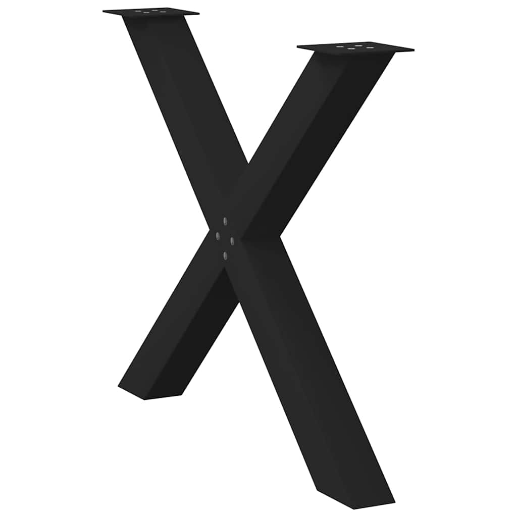 vidaXL Nogi do stołu jadalnego w kształcie litery X 3 szt. Czarne 90x(72-73) cm Stal