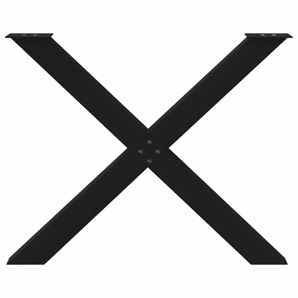 vidaXL Nogi do stołu jadalnego w kształcie litery X 3 szt. Czarne 90x(72-73) cm Stal