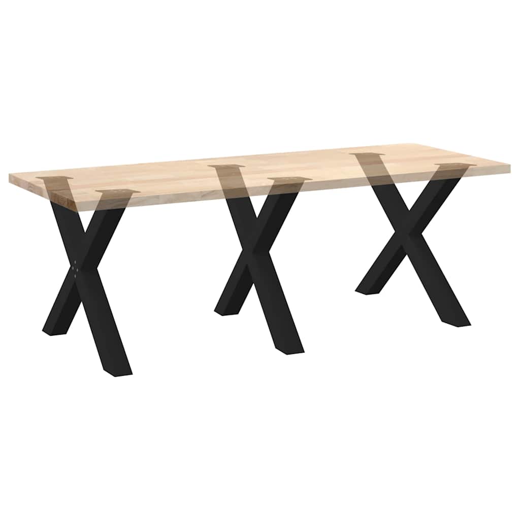 vidaXL Nogi do stołu jadalnego w kształcie litery X 3 szt. Czarne 90x(72-73) cm Stal