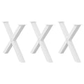 vidaXL Nogi do stołu jadalnego w kształcie litery X 3 szt. Białe 90x(72-73) cm Stal