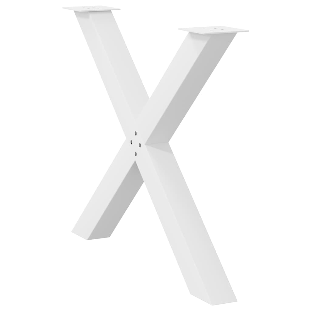 vidaXL Nogi do stołu jadalnego w kształcie litery X 3 szt. Białe 90x(72-73) cm Stal