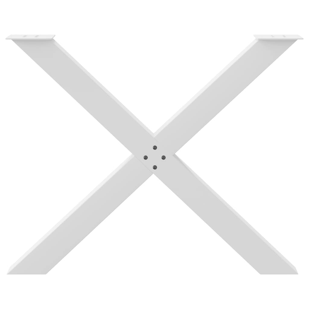 vidaXL Nogi do stołu jadalnego w kształcie litery X 3 szt. Białe 90x(72-73) cm Stal