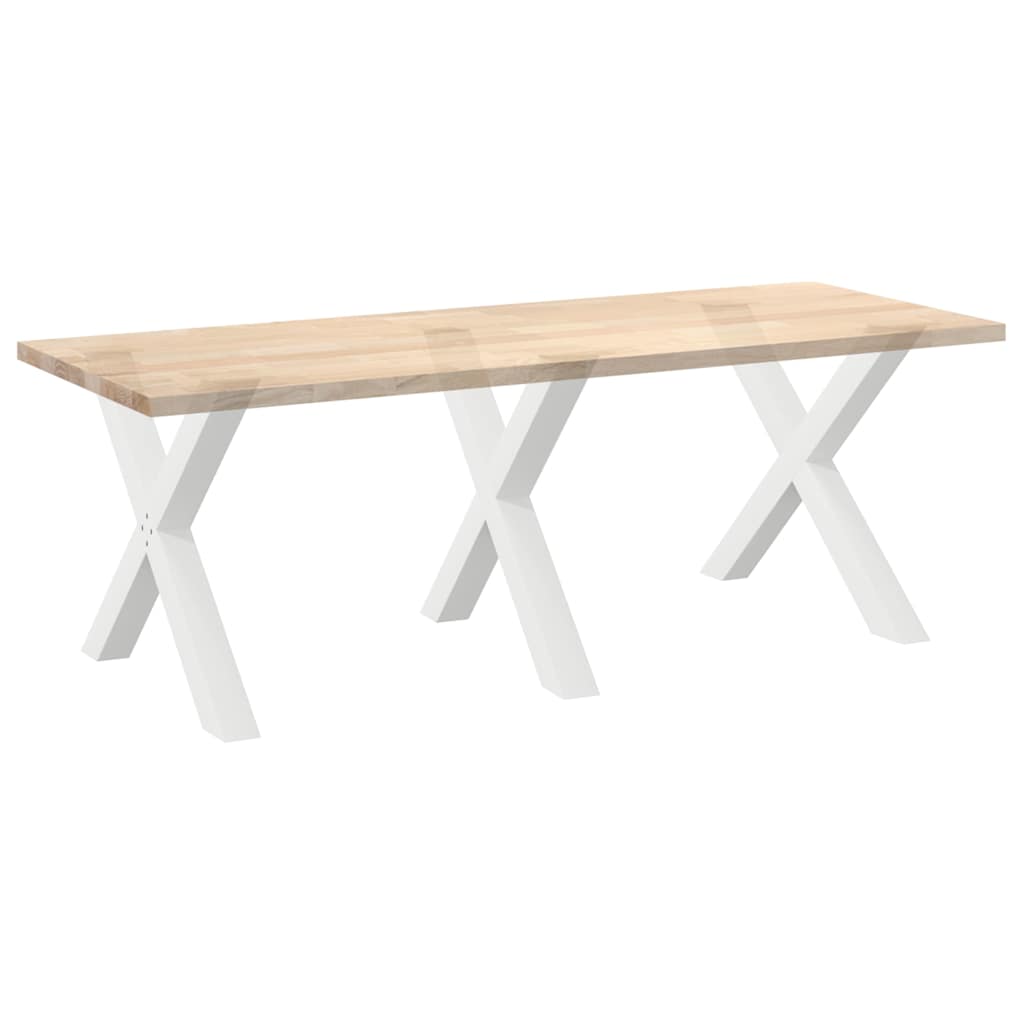vidaXL Nogi do stołu jadalnego w kształcie litery X 3 szt. Białe 90x(72-73) cm Stal