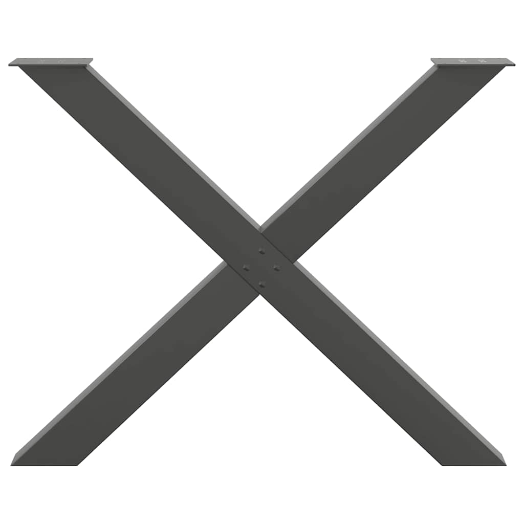 vidaXL Nogi do stołu jadalnego w kształcie litery X 3 szt. Antracyt 90x(72-73) cm Stal