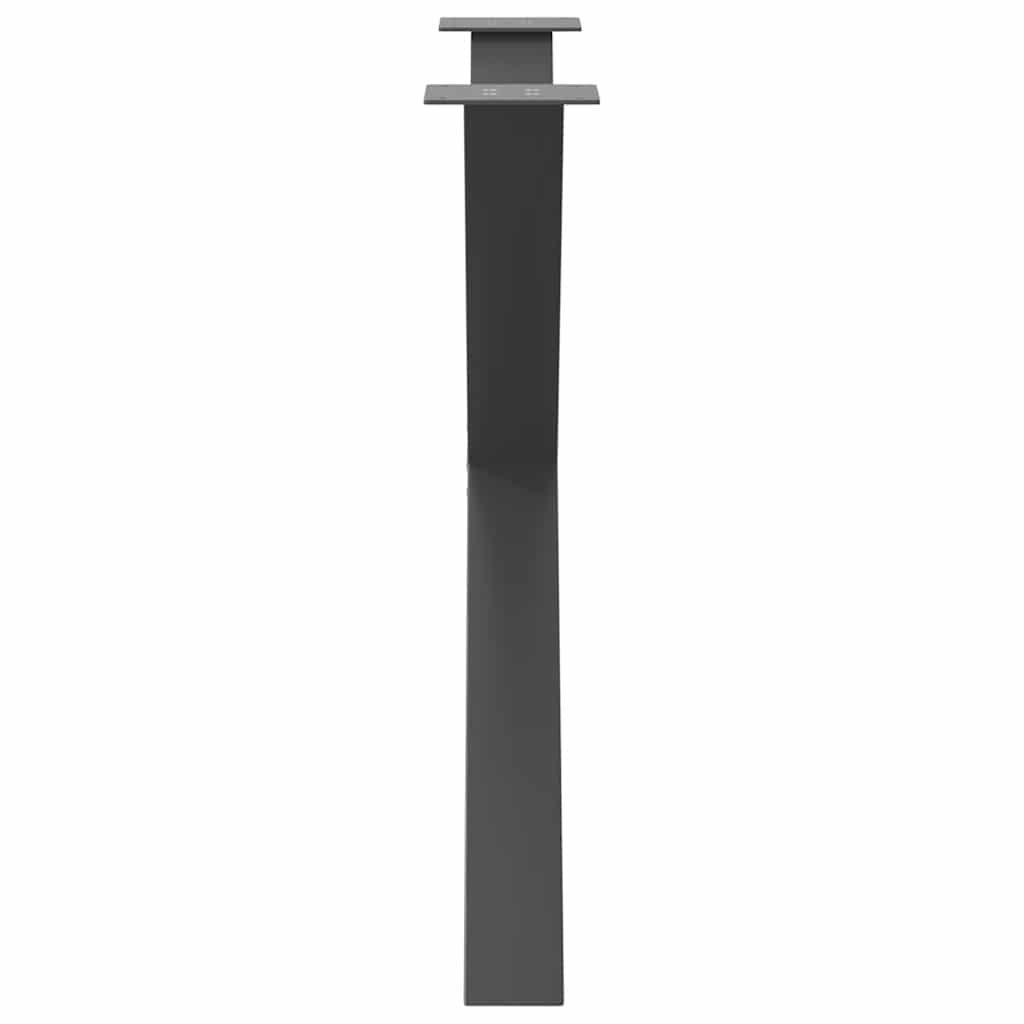 vidaXL Nogi do stołu jadalnego w kształcie litery X 3 szt. Antracyt 90x(72-73) cm Stal