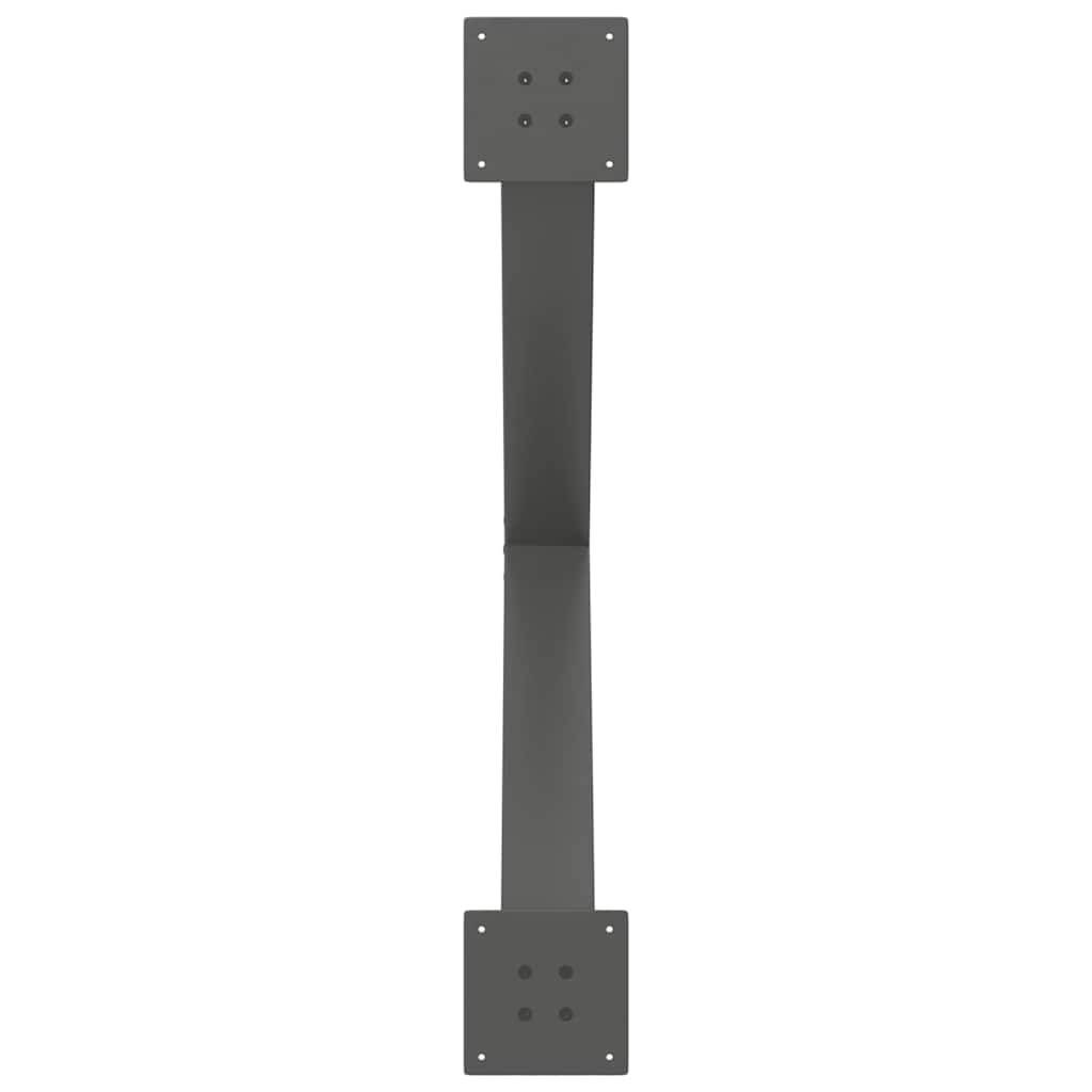 vidaXL Nogi do stołu jadalnego w kształcie litery X 3 szt. Antracyt 90x(72-73) cm Stal