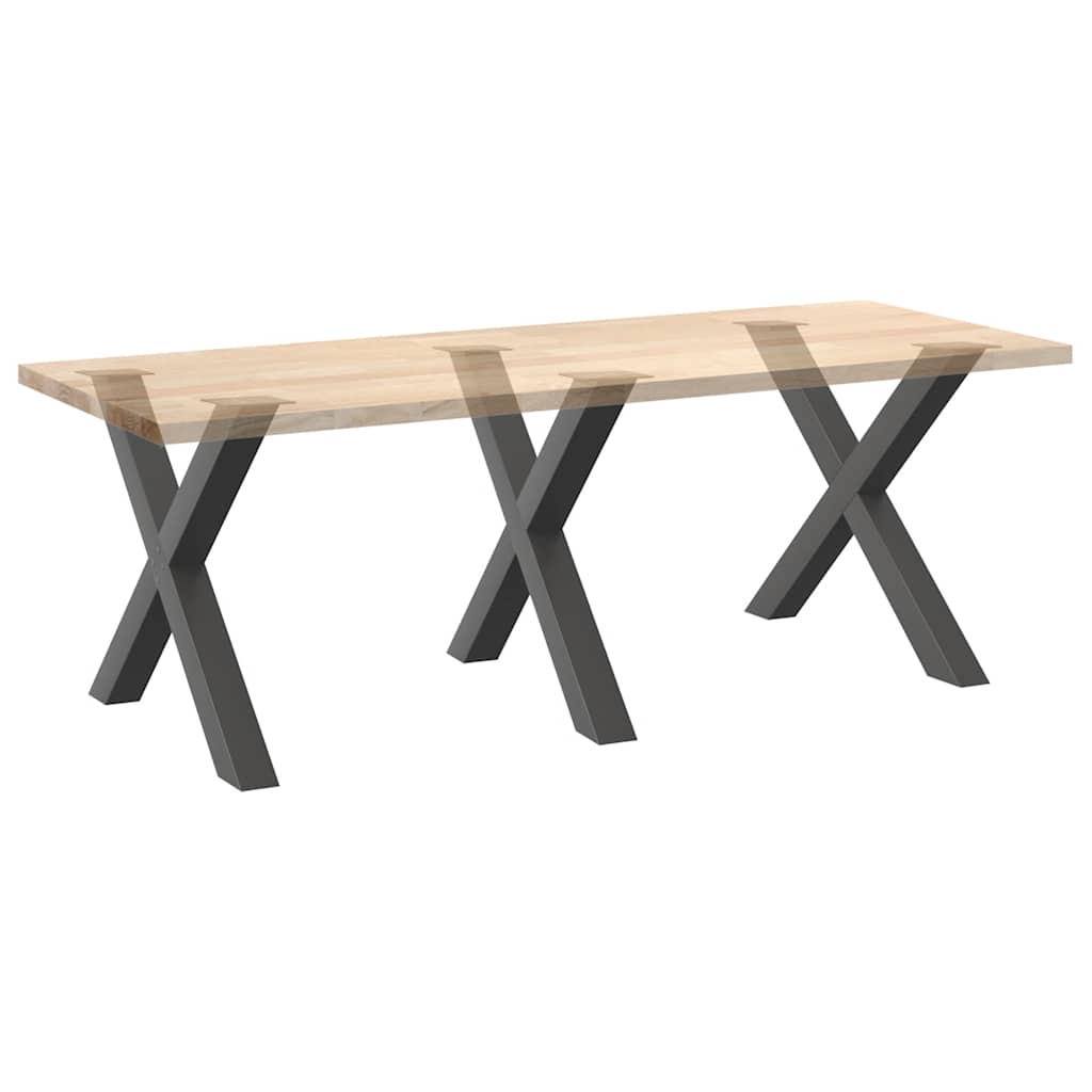 vidaXL Nogi do stołu jadalnego w kształcie litery X 3 szt. Antracyt 90x(72-73) cm Stal