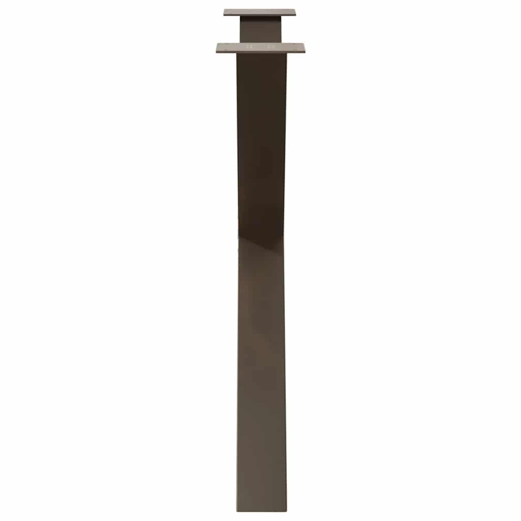 vidaXL Nogi do stołu jadalnego w kształcie litery X 3 szt. Naturalna stal 90x(72-73) cm Stal