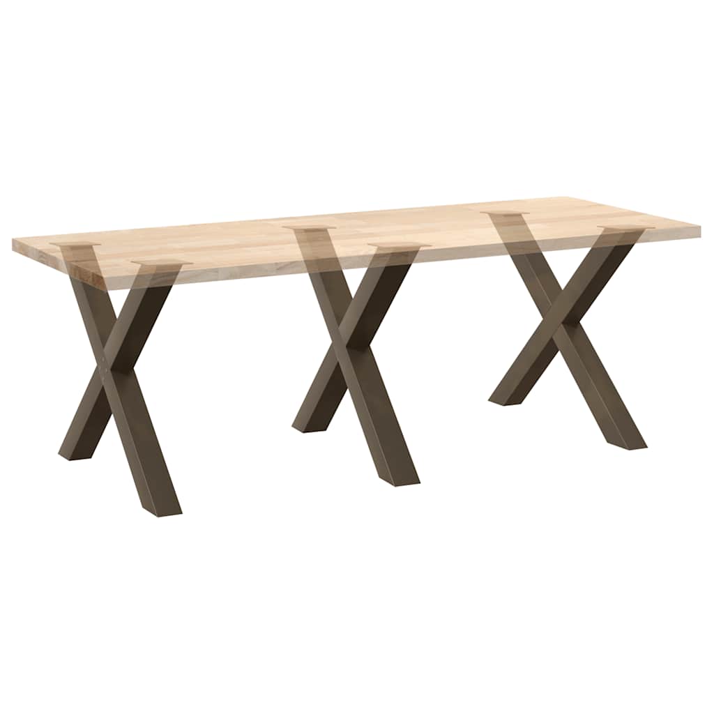 vidaXL Nogi do stołu jadalnego w kształcie litery X 3 szt. Naturalna stal 90x(72-73) cm Stal