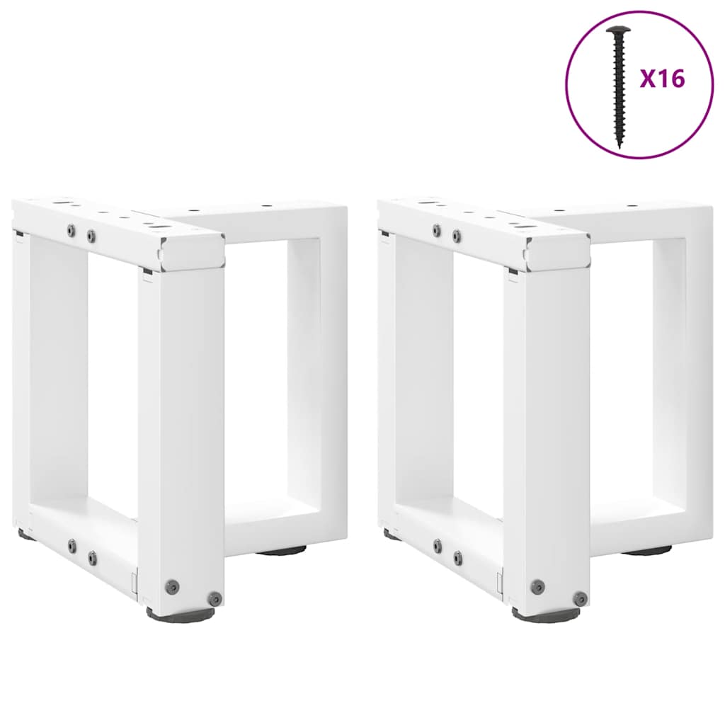 vidaXL Nogi do stolika kawowego w kształcie litery T 2 szt. Białe 30x25x(30-31) cm Stal
