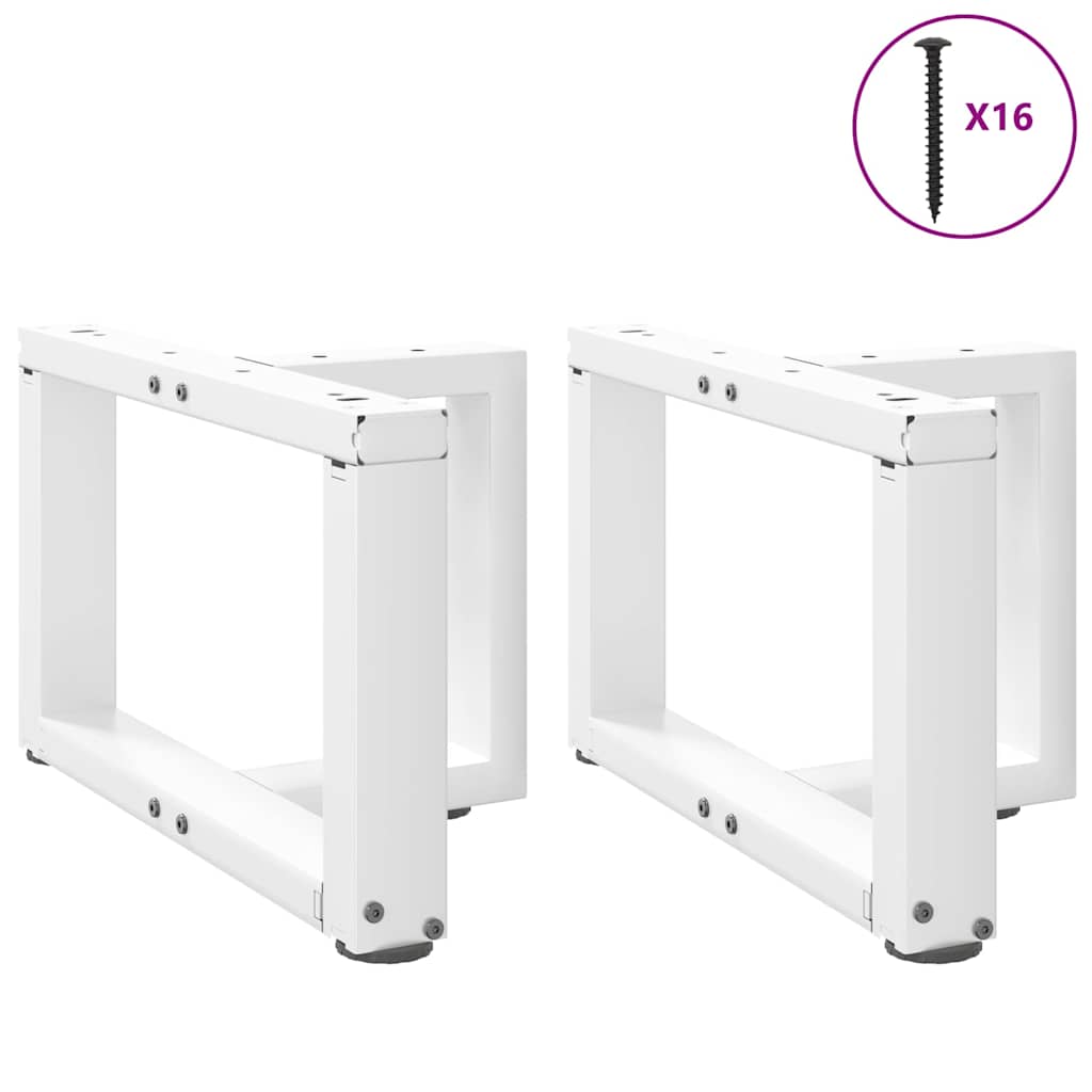 vidaXL Nogi do stolika kawowego w kształcie litery T 2 szt. Białe 40x25x(30-31) cm Stal