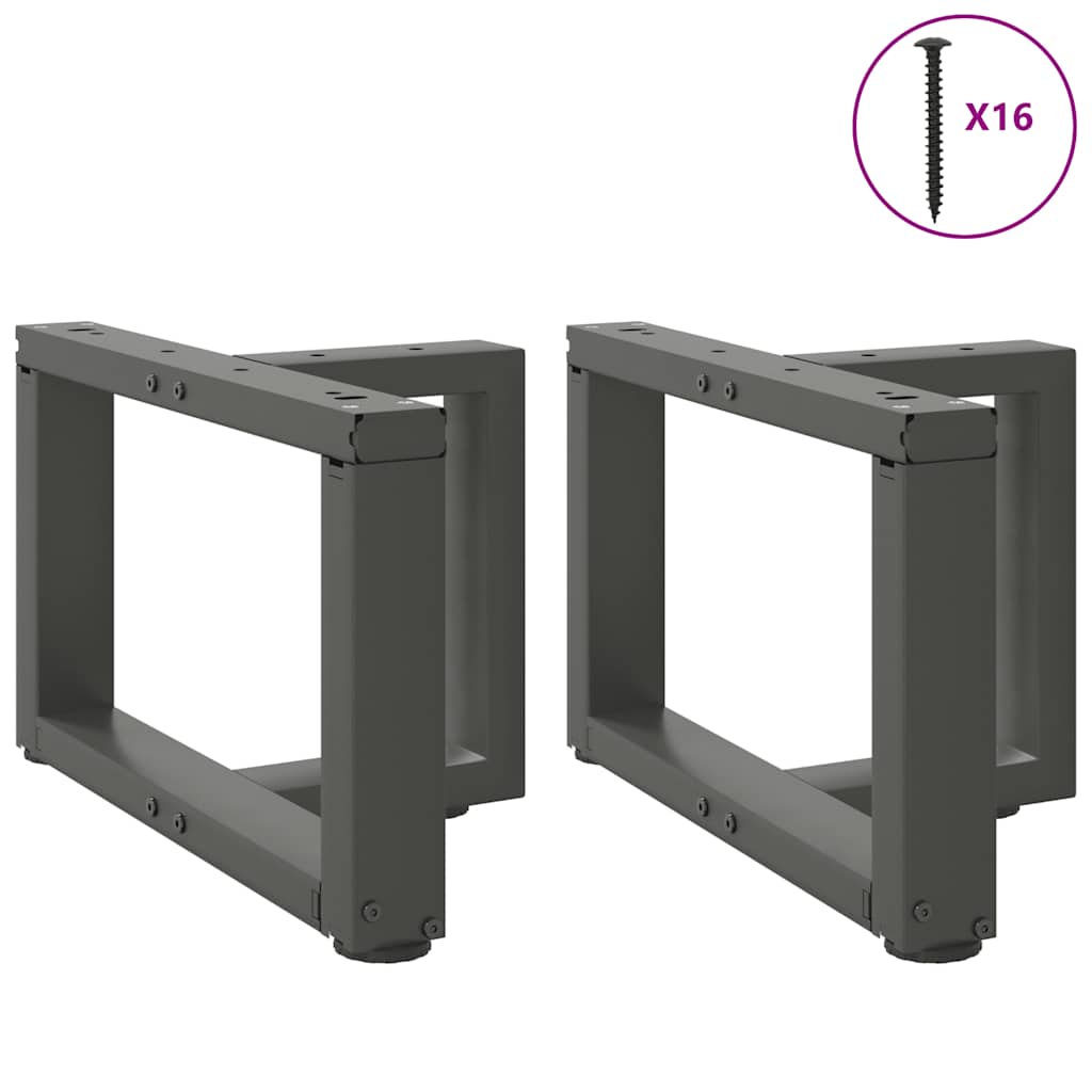 vidaXL Nogi do stolika kawowego w kształcie litery T 2 szt. Antracyt 50x25x(30-31) cm Stal