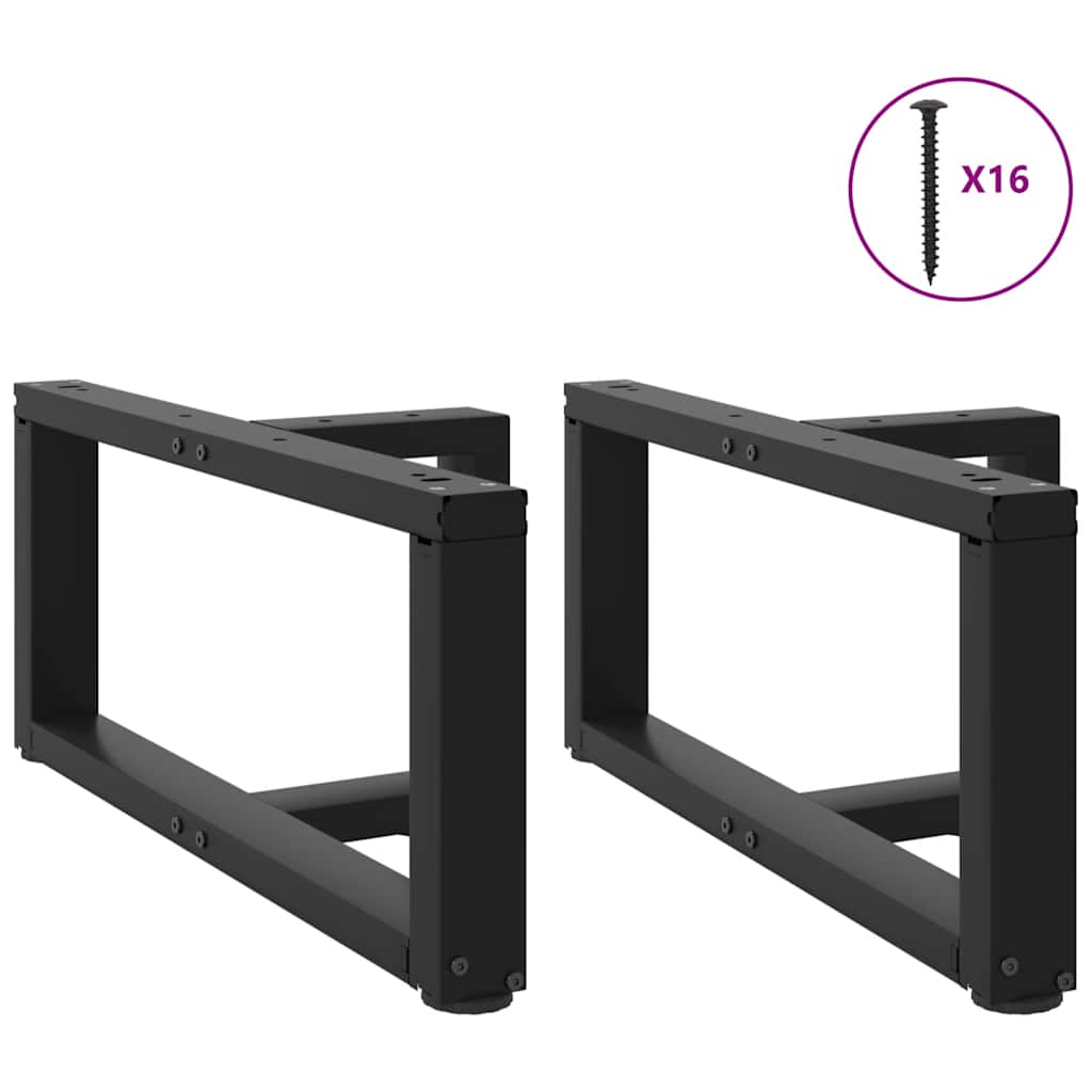 vidaXL Nogi do stolika kawowego w kształcie litery T 2 szt. Czarne 60x25x(30-31) cm Stal