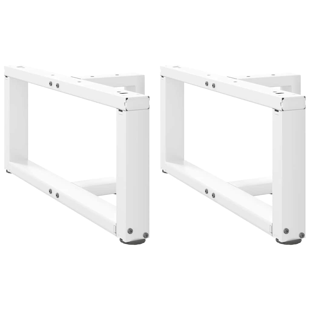 vidaXL Nogi do stolika kawowego w kształcie litery T 2 szt. Białe 60x25x(30-31) cm Stal