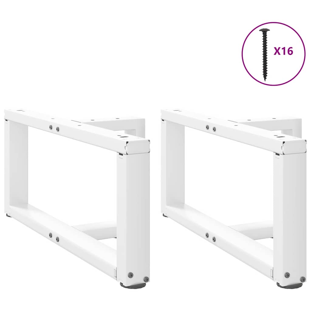 vidaXL Nogi do stolika kawowego w kształcie litery T 2 szt. Białe 60x25x(30-31) cm Stal