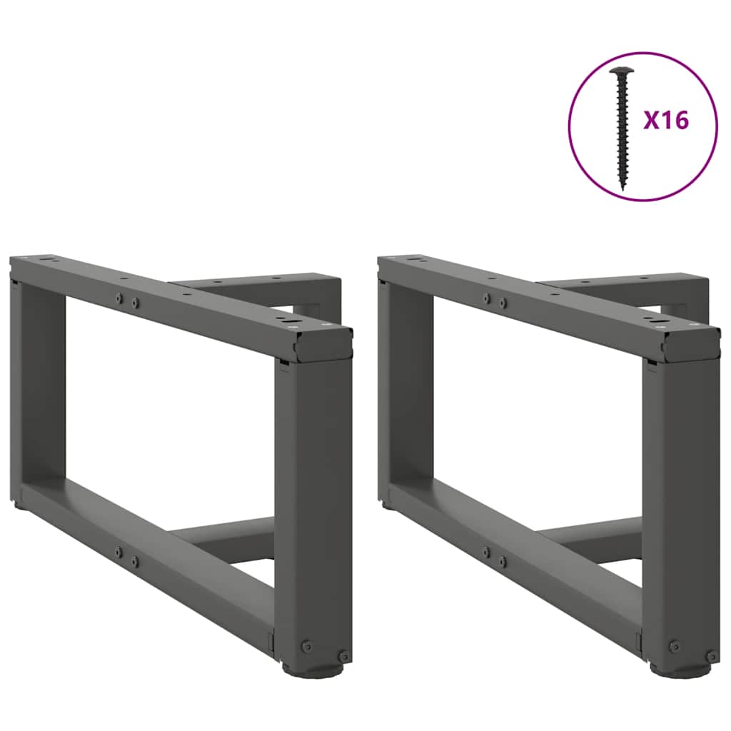 vidaXL Nogi do stolika kawowego w kształcie litery T 2 szt. Antracyt 60x25x(30-31) cm Stal