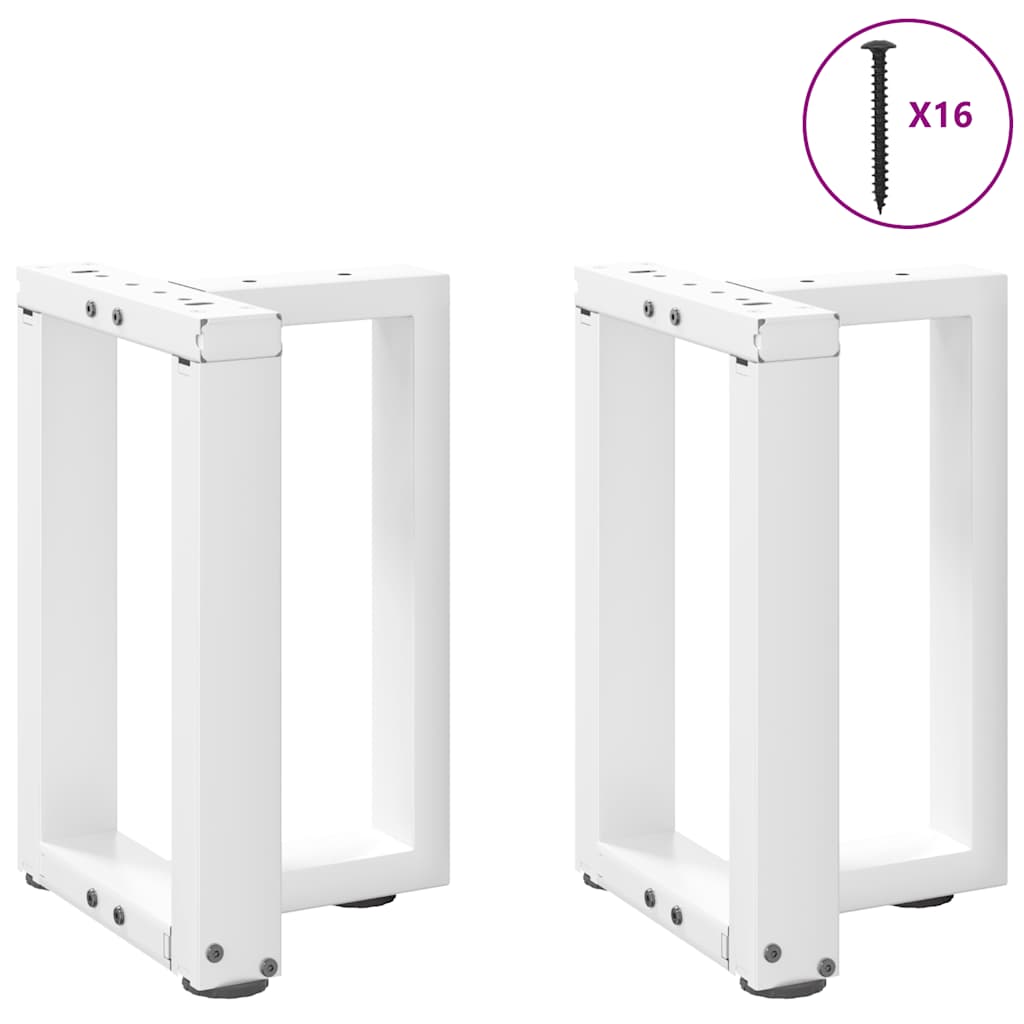 vidaXL Nogi do stolika kawowego w kształcie litery T 2 szt. Białe 28x25x(42-43) cm Stal
